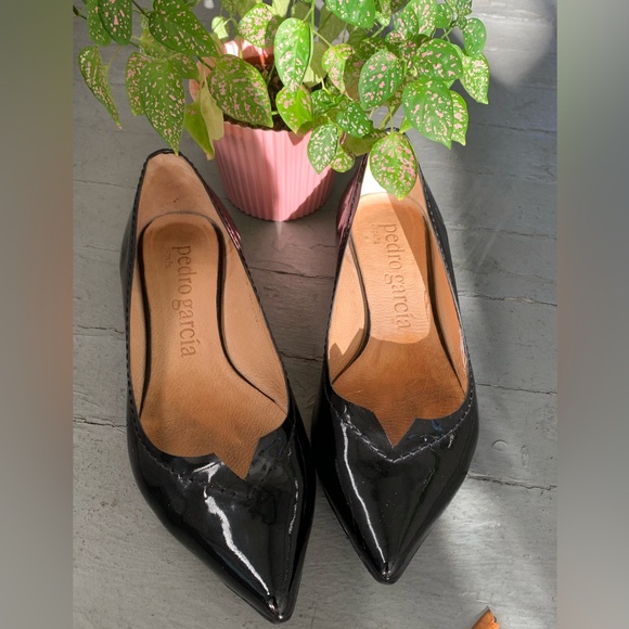 Pedro Garcia Shoes - Pedro Garcia Black Patent Leather Pointed Toe Flats 
Size EU 38 1/2